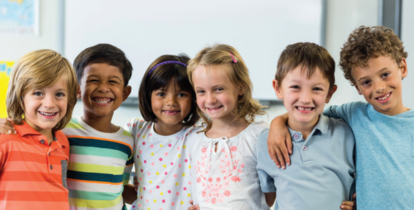 Children taking a group photo