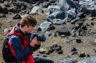 Portrait of a student taking photos