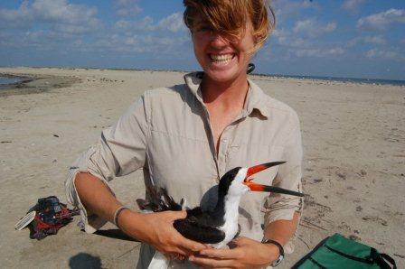 Bree Furfey with a bird